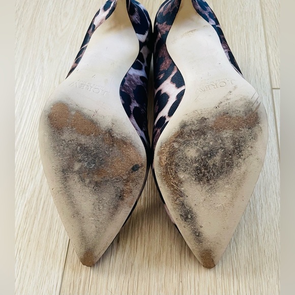 J. Crew Elsie Leopard Print Satin High Heel Pumps Size 7 - Picture 2 of 3